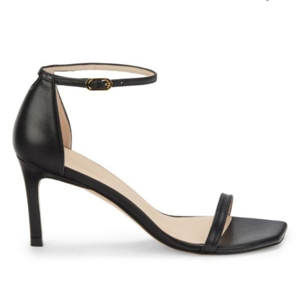 Stuart weitzman black leather sandals 7.5